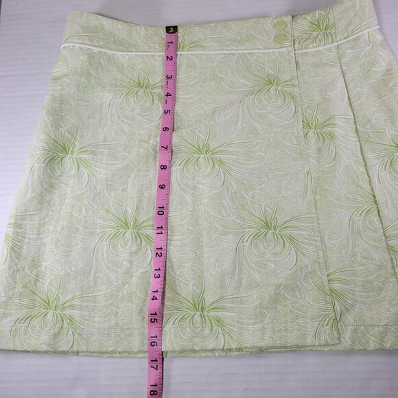 Patagonia Women Outdoor Lightweight Green Floral Nylon Wrap Around Skirt Size 10 - Picture 5 of 8